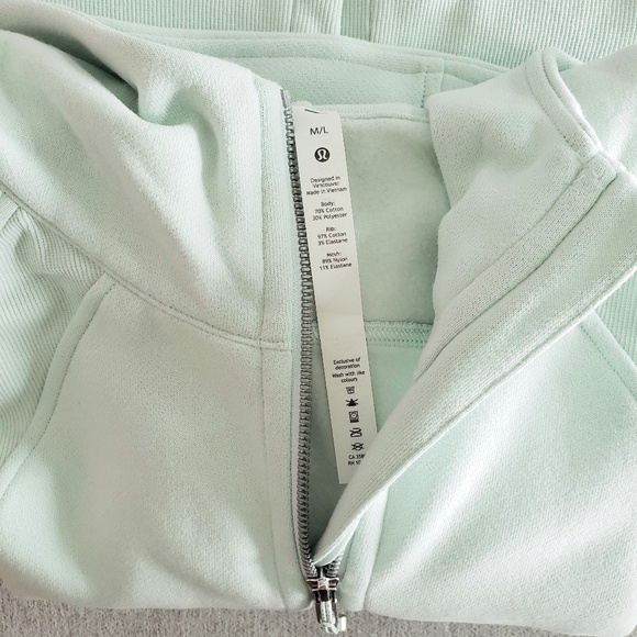 NWT Lululemon Scuba Oversized Half-Zip Sz M/L Hoodie Sweatshirt - Delicate Mint - Picture 2 of 6